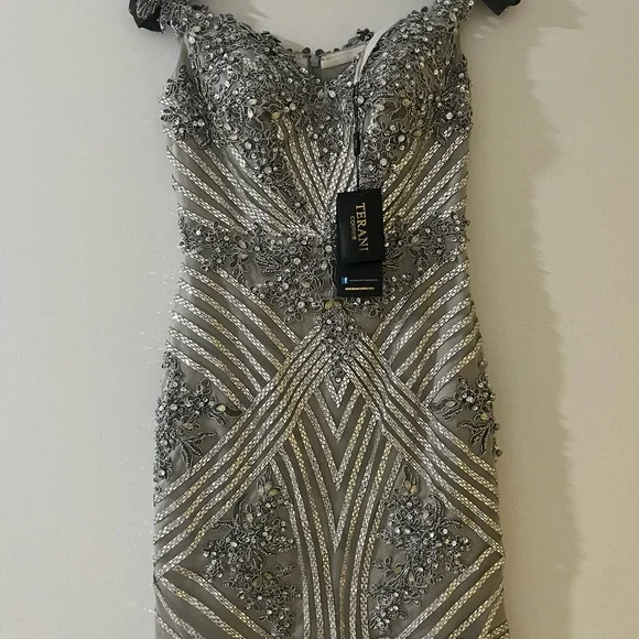Terani Couture Metallic Embellished Gown - Picture 1 of 3